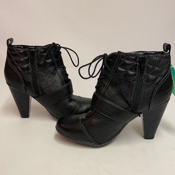 Sole Senseability Trixxie Black lace up heel ankle boots A4 - Picture 7 of 8